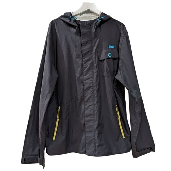 ORAGE Men's Pinstripe Nylon Windbreaker Hooded Full Zip Jacket Size XL - Picture 1 of 8